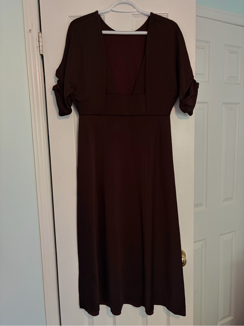 NWT - COS Brown Maxi Dress with Synched Short Sleeves - Size Medium - Picture 8 of 16